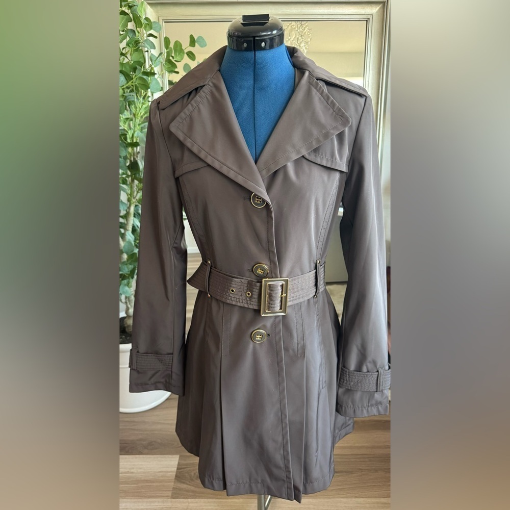Kenneth Cole G-111 Button Down Trench Coat Size S
